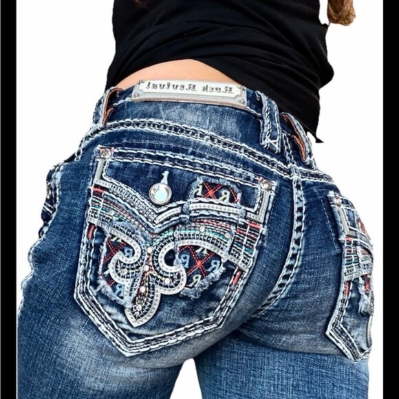 Rock Revival Jeans Women Size 25 High Rise Ankle Skinny Rhinestones Embellished - Picture 1 of 11